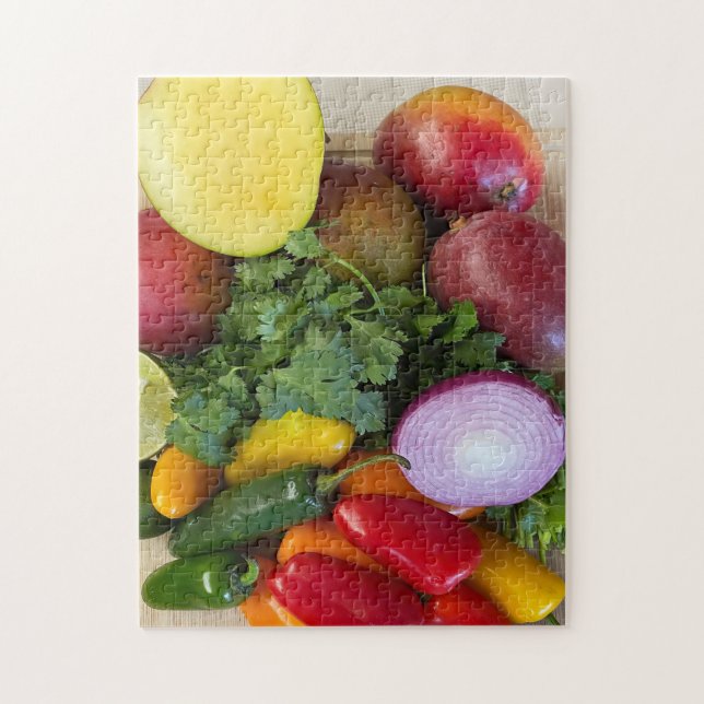 Puzzle Poivrons, Cilantro, Alimentation d'oignons (Vertical)