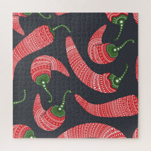 Puzzle Poivrons rouges : motif vintage sans soudure