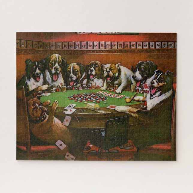 Puzzle Poker Sympathy Chiens Jouer Poker Coolidge 1903 (Horizontal)