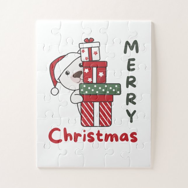 Puzzle Polar Bear Christmas Polar Winter Animals (Vertical)