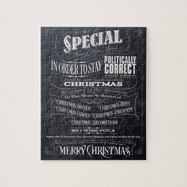 Puzzle Politically Incorrect Correct Chalk Christmas - I (Vertical)