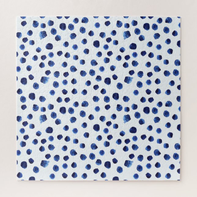 Puzzle Polka Bleue : Aquarelle Point sans joint. (Vertical)