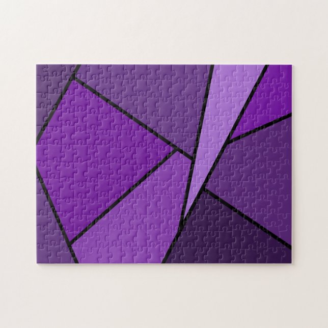 Puzzle Polygones violets Abstraits (Horizontal)
