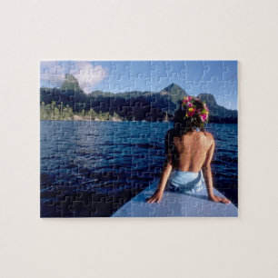 Puzzle Polynésie française, Moorea. Femme profitant de la