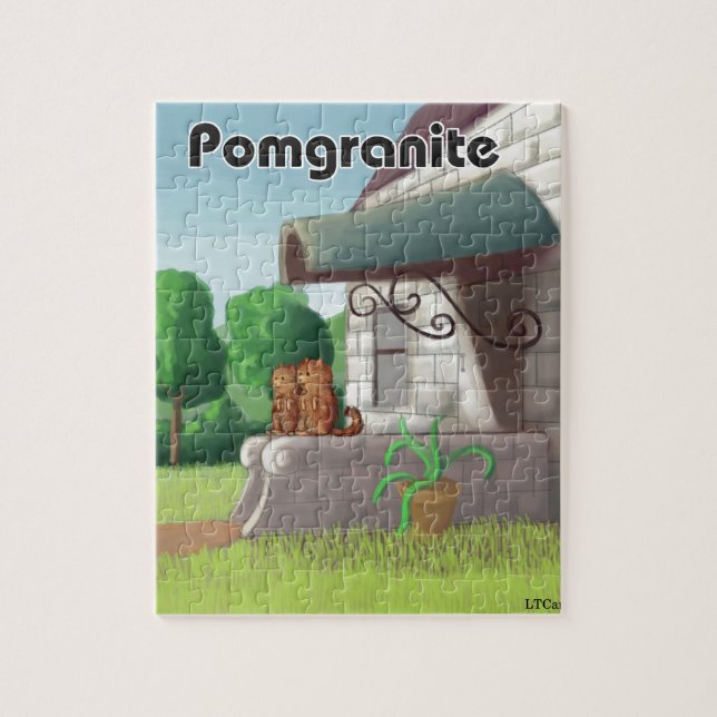 Puzzle Pomeranian sur Granite (Pomegranite) Drôle (Vertical)