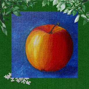 Puzzle Pomme rouge - Poster de peinture de la vie morte