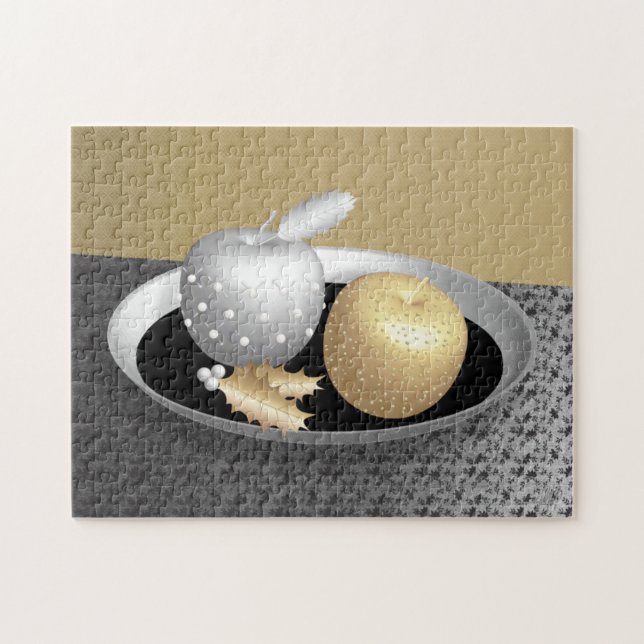 Puzzle Pommes d'or et d'argent sur une plate-forme d'arge (Horizontal)