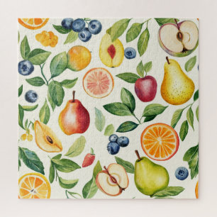 Puzzle Pommes Poires Myrtilles Oranges Fruits