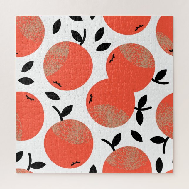Puzzle Pommes rouges : Motif texturé doré. (Vertical)