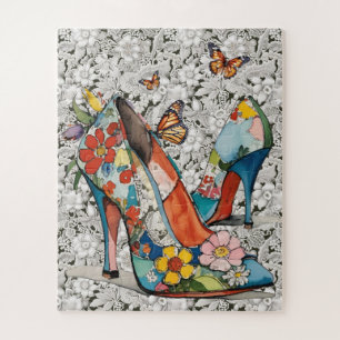 Puzzle Pompes florales à talons hauts Papillons à dentell