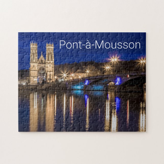 Puzzle Pont a Mousson Panorama avec Moselle Souvenir (Horizontal)