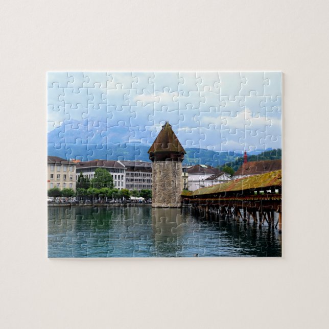 Puzzle Pont Chapel - Mont Pilatus - Lucerne Suisse (Horizontal)