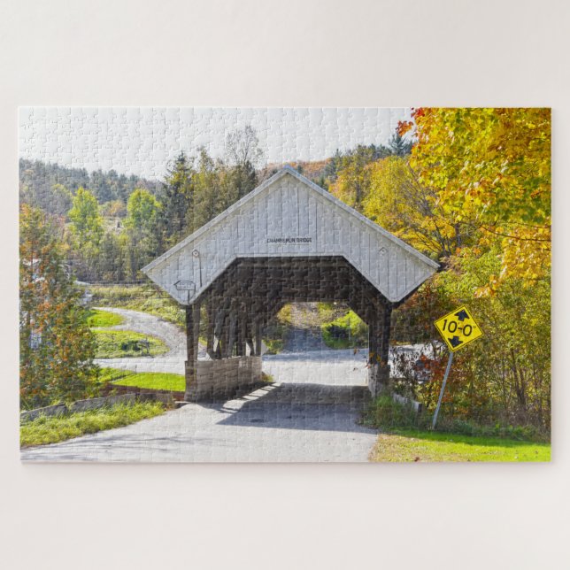Puzzle Pont couvert du moulin Chamberlin, Lyndon, Vermont (Horizontal)