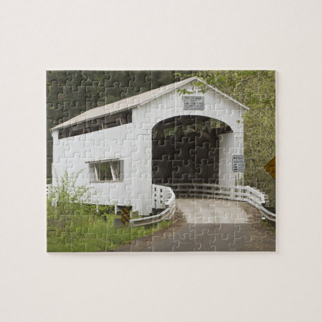 Puzzle Pont couvert Wild Cat, comté de Lane, Oregon (Horizontal)