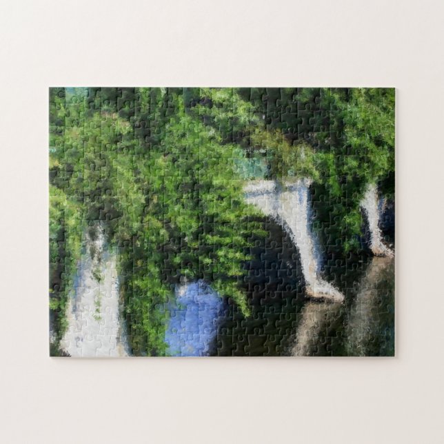 Puzzle Pont De Fleurs Impressionniste Photo Peinture (Horizontal)
