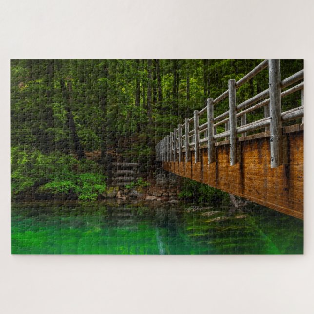 Puzzle Pont de la rivière McKenzie en Oregon (Horizontal)