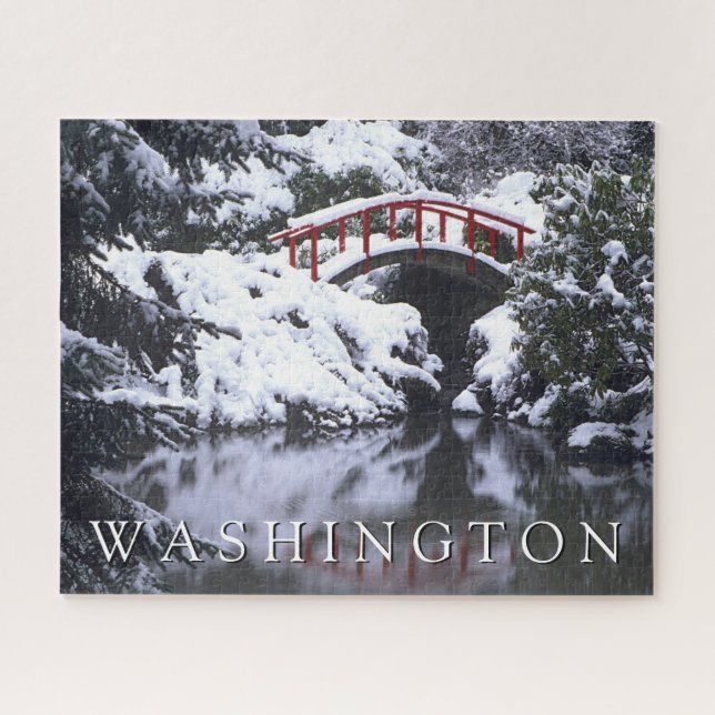 Puzzle Pont de lune et étang en hiver | Seattle, Washingt (Horizontal)