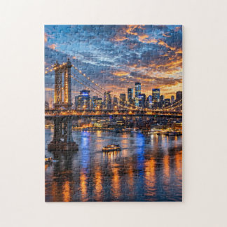 Puzzle Pont de ville au crépuscule