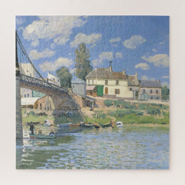 Puzzle Pont de Villeneu par Sisley Impressionist Paint (Vertical)