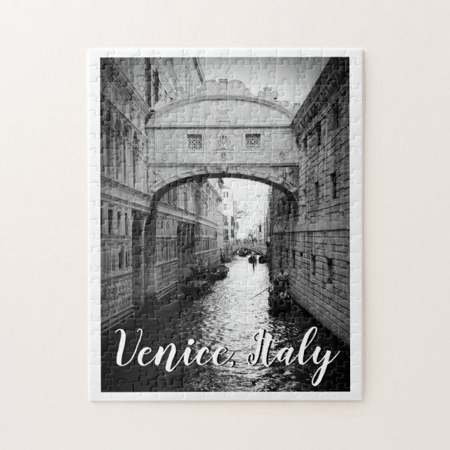Puzzle Pont des Soupirs Venise Italie Photo noir & blanc (Vertical)