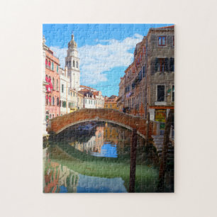 Puzzle Pont du canal de Venise et tour italienne, Italie