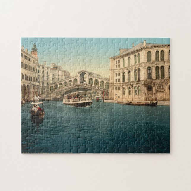 Puzzle Pont du Rialto Venise Italie Grand Canal Bateau (Horizontal)