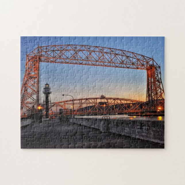 Puzzle Pont élévateur aérien et phare Duluth Minnesota (Horizontal)