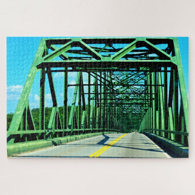 Puzzle Pont en acier vert (Horizontal)
