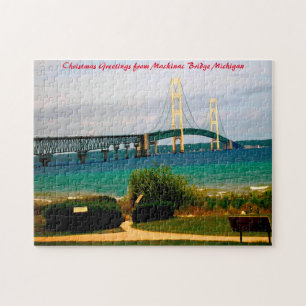 Puzzle Pont Mackinac Michigan. Vœux de Noël
