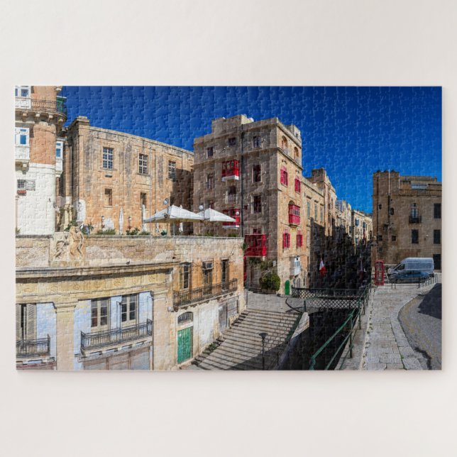 Puzzle Pont, rue étroite avec escaliers à La Valette (Horizontal)