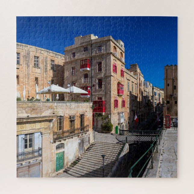 Puzzle Pont, rue étroite avec escaliers à La Valette (Vertical)