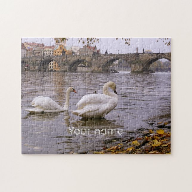 Puzzle Pont Swans and Charles à Prague (Horizontal)