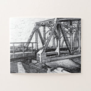 Puzzle Pont vieux pencilart Monochrome