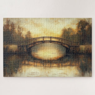 Puzzle Pont vintage au-dessus de la peinture fluviale Cam