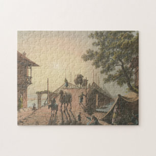 Puzzle Ponte piccolo, Petit pont dans le village islamiqu