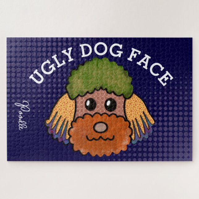 Puzzle Poodle chien moche visage 1000 pièce (Horizontal)
