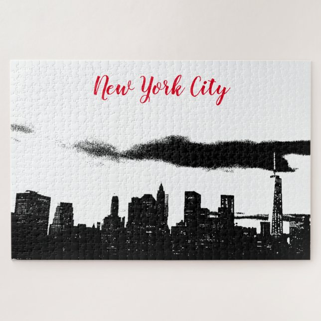 Puzzle Pop Art Black White New York City (Horizontal)