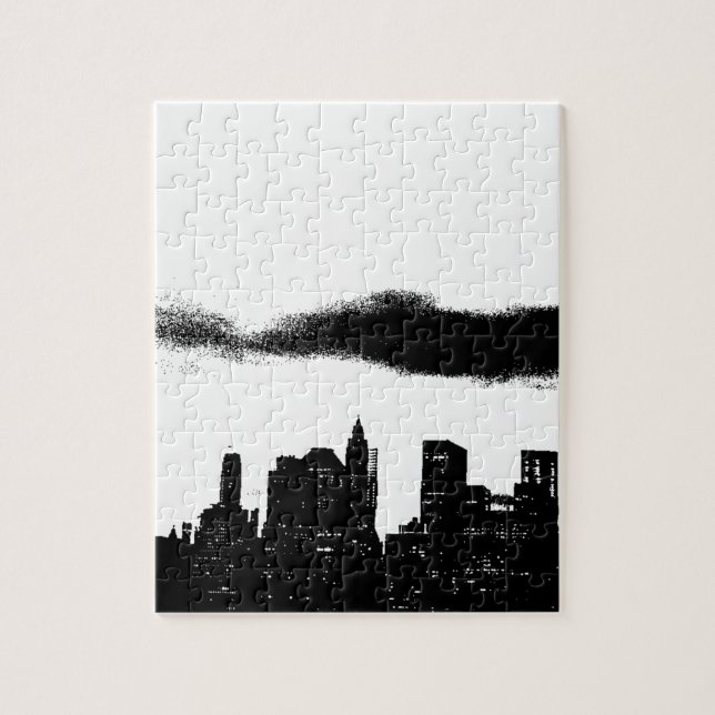 Puzzle Pop Art Black White New York City (Vertical)