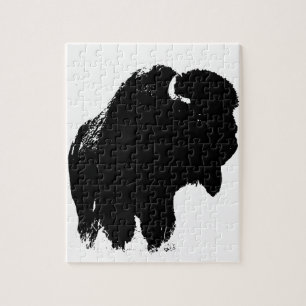 Puzzle Pop Art Buffalo Bison Silhouette