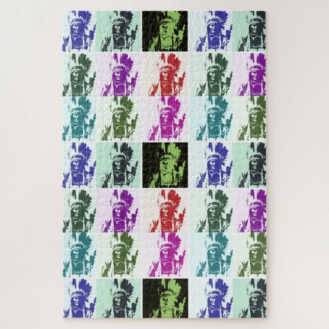 Puzzle Pop Art Geronimo Chef légendaire indien (Vertical)