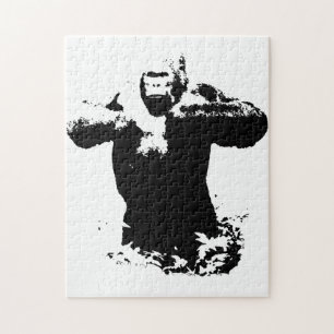 Puzzle Pop Art Gorilla battre la poitrine Animaux sauvage