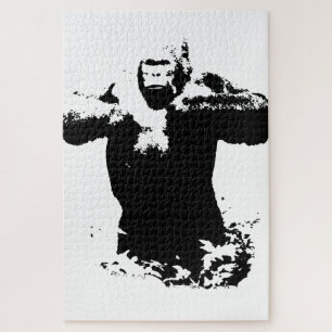 Puzzle Pop Art Gorilla battre la poitrine Animaux sauvage