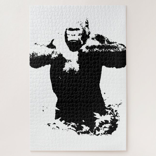 Puzzle Pop Art Gorilla battre la poitrine Animaux sauvage (Vertical)