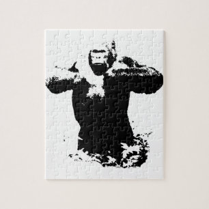 Puzzle Pop Art Gorilla battre la poitrine Animaux sauvage