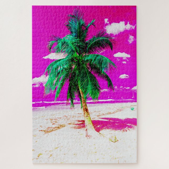 Puzzle Pop Art Hawaii Island Travel Beach Palm Tree (Vertical)