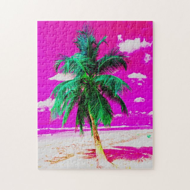 Puzzle Pop Art Hawaii Island Travel Beach Palm Tree (Vertical)