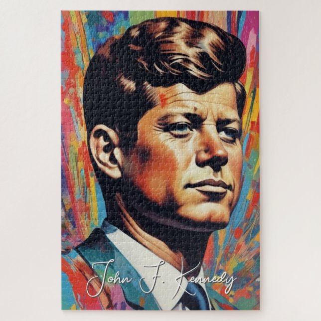 Puzzle Pop Art Jack JFK John F. Kennedy (Vertical)