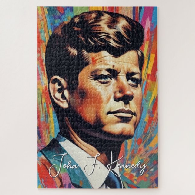 Puzzle Pop Art Jack JFK John F. Kennedy (Vertical)