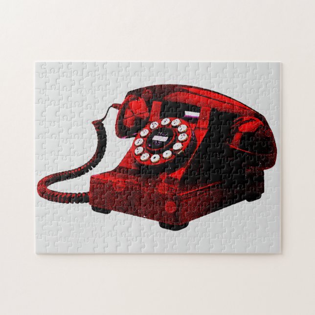 Puzzle Pop Art Old Desk Telephone Box Vintage (Horizontal)