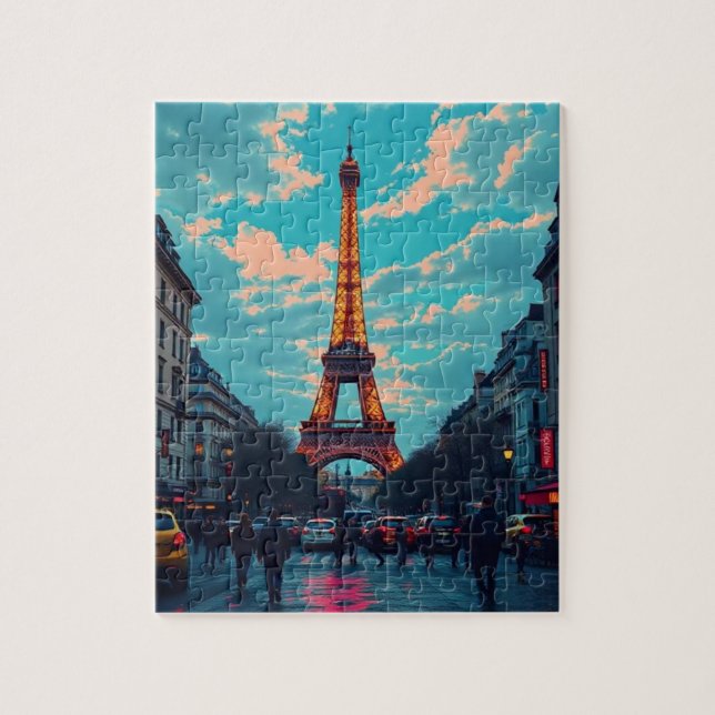 Puzzle Pop Art Paris - Vibrant Retro Cityscape (Vertical)